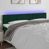 vidaXL Cabeceira de cama c/luzes LED veludo 200x5x78/88cm verde-escuro