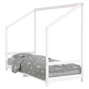 vidaXL Estrutura de cama infantil 80x200 cm pinho maci&ccedil;o branco