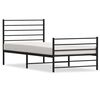 vidaXL Estrutura de cama com cabeceira e p&eacute;s 75x190 cm metal preto