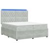 vidaXL Cama Box com LED e Colch&atilde;o Cinzento-claro 200 x 200 cm Veludo