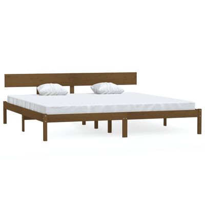 vidaXL Estrutura de cama super king 180x200 cm pinho castanho-mel