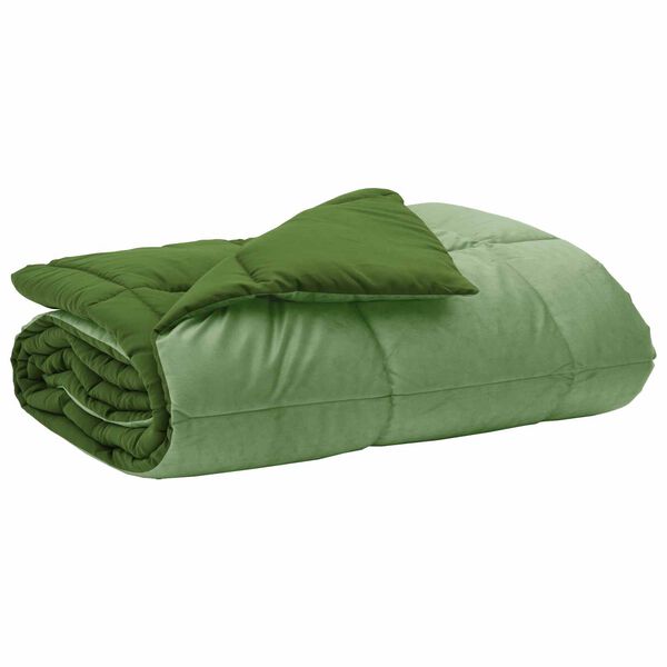 vidaXL Duvet de Ano Inteiro Colchonete Verde 135 x 220 cm Microfibra