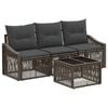 vidaXL Conjunto de Sof&aacute; de Jardim 4 pcs Cinzento vime PE