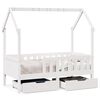 vidaXL Estrutura de cama infantil c/ gavetas 80x170 cm pinho maci&ccedil;o