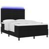 vidaXL Cama Box com colch&atilde;o com led Preto 160 x 200 cm tecido
