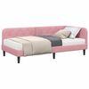 vidaXL Estrutura de Cama de Canto com colch&atilde;o Rosa 90 x 190 cm Veludo