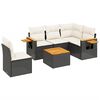 vidaXL 6 pcs conjunto sof&aacute;s de jardim c/ almofad&otilde;es vime PE preto