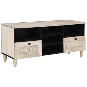vidaXL Gabinete para TV com gaveta Branco Descolorido 100 x 33 x 46 cm