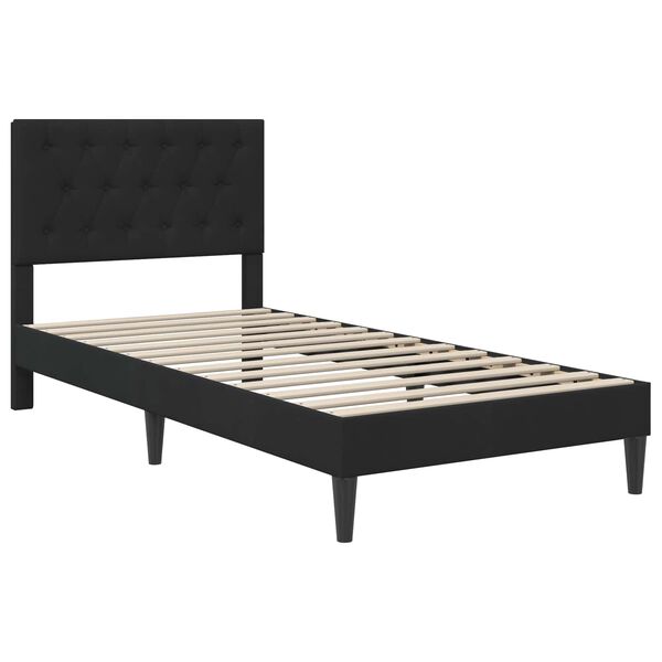 vidaXL Estrutura de cama com colch&atilde;o Preto 80 x 200 cm Veludo
