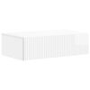 vidaXL Mesa Lateral de Parede Branco Brilhante 59 x 34,5 x 17 cm