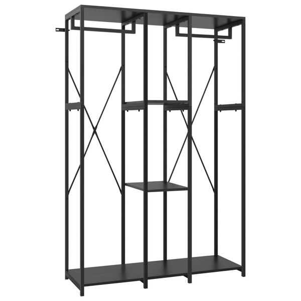 vidaXL Roupeiro 110x40x167 cm metal e contraplacado preto