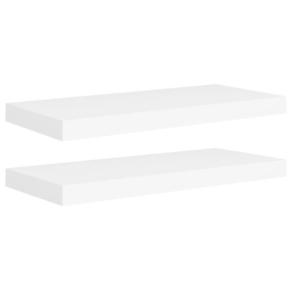 vidaXL Prateleiras de parede suspensas 2 pcs 60x23,5x3,8cm MDF branco