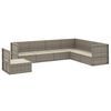 vidaXL 7 pcs conjunto lounge de jardim c/ almofad&otilde;es vime PE cinzento