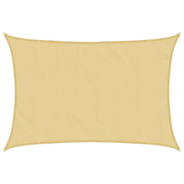 vidaXL Para-sol estilo vela 5x4 m oxford 100% poli&eacute;ster cor areia
