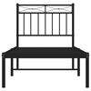 vidaXL Estrutura de cama metal s/ colchão c/ cabeceira 75x190 cm preto