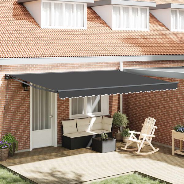 vidaXL Estrutura de Toldo Manual Antracite 450 &times; 300 cm