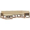vidaXL Conjunto de Sof&aacute;s para Exterior 6 pcs Natural e Bege