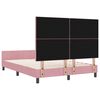 vidaXL Cama Box com cabeceira Rosa 160 x 200 cm Veludo