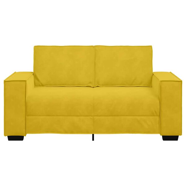 vidaXL Sofá de 2 lugares veludo 120 cm amarelo