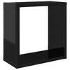 vidaXL Prateleiras parede forma de cubo 2 pcs 30x15x30 cm preto brilh.