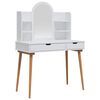 vidaXL Conjunto de Mesa de Vestir FAUSKE 4 unid. Branco