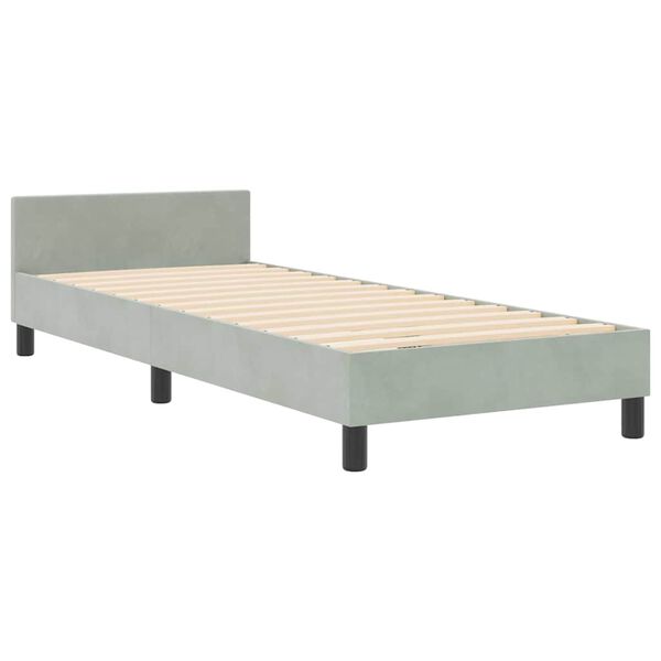 vidaXL Cama Box com cabeceira Cinzento-claro 80 x 200 cm Veludo