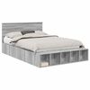 vidaXL Estrutura da Cama com prateleira Cinza Sonoma 140 x 190 cm