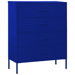vidaXL C&oacute;moda/aparador com gavetas a&ccedil;o 80x35x101,5 cm azul-marinho