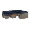vidaXL Conjunto de sof&aacute; de jardim com 11 pe&ccedil;as e almofadas em rattan sint&eacute;tico cinza