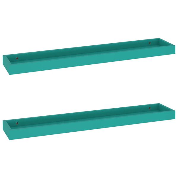 vidaXL Prateleiras de parede Loggia 2 pcs 80x15x4 cm MDF azul