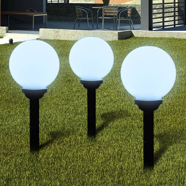 vidaXL Candeeiros de exterior 3 pcs LED 20 cm com estacas de enterrar