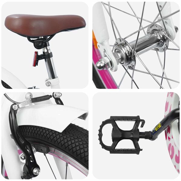 vidaXL Bicicleta Infantil 18 Polegadas para 5-7 anos Branco