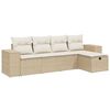 vidaXL 5 pcs conjunto de sof&aacute;s p/ jardim com almofad&otilde;es vime PE bege