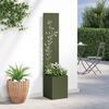vidaXL Tela de Privacidade para Jardim Floral Verde-oliva 32 x 140 cm