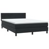 vidaXL Cama box spring c/ colch&atilde;o e LED 160x210 cm veludo preto
