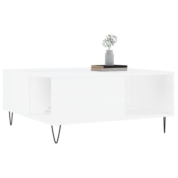 vidaXL Mesa de centro 80x80x36,5 cm derivados de madeira branco