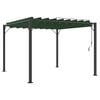 vidaXL Gazebo com telhado louvered Verde 3 x 3 x 2,14 m