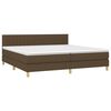 vidaXL Cama box spring c/ colch&atilde;o/LED 200x200cm tecido castanho-escuro