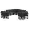 vidaXL Conjunto de Sof&aacute;s para Exterior 11 pcs Preto e Cinza Escuro