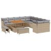 vidaXL Conjunto de Sof&aacute; de Jardim 13 unid. Bege vime PE