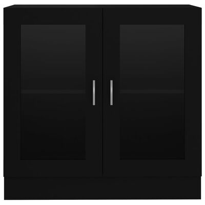 vidaXL Armário vitrine 82,5x30,5x80 cm contraplacado preto
