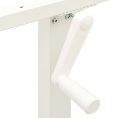vidaXL Estrutura mesa ajustável em altura com manivela branco