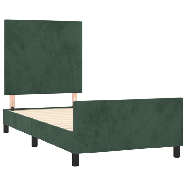 vidaXL Estrutura de cama sem colchão 80x200 cm veludo verde-escuro