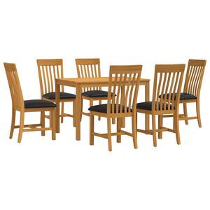 vidaXL Conjunto de sala de jantar 7 unid. Preto