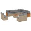vidaXL 13 pcs conjunto de sof&aacute;s p/ jardim com almofad&otilde;es vime PE bege