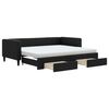 vidaXL Sof&aacute;-cama com gavet&atilde;o e gavetas 90x190 cm tecido preto