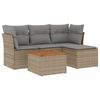 vidaXL 5 pcs conjunto de sof&aacute;s p/ jardim com almofad&otilde;es vime PE bege