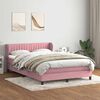 vidaXL Cama box spring com colch&atilde;o 160x210 cm veludo rosa