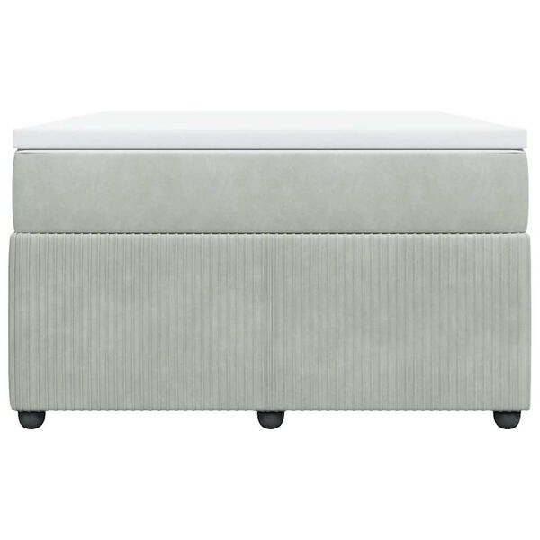 vidaXL Cama boxspring c/ colch&atilde;o 120x200 cm veludo cinzento-claro