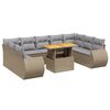 vidaXL 10 pcs conjunto de sof&aacute;s p/ jardim com almofad&otilde;es vime PE bege